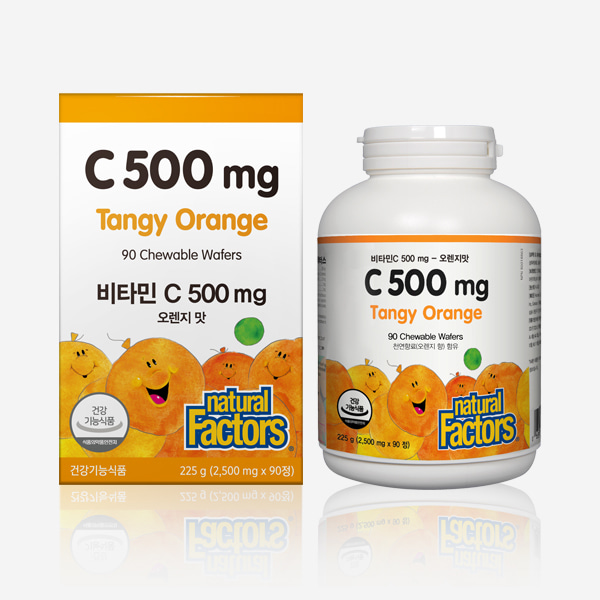 [네추럴팩터스] 비타민C 500 츄어블 오렌지맛/ 90츄정 (3개월)
